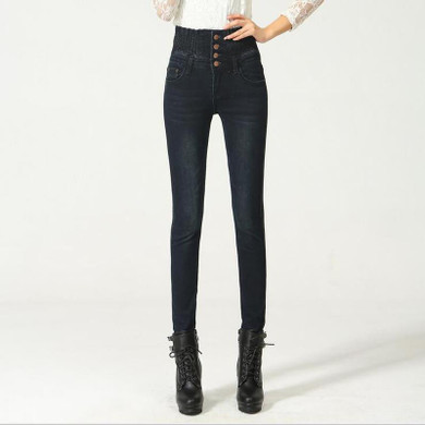 2018 Jeans Womens High Waist Elastic Skinny Denim Long Pencil Pants Plus Size 40 Woman Jeans Camisa Feminina Lady Fat Trousers