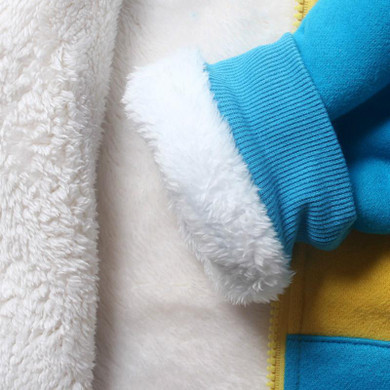 Baby Boys Winter Coral Velvet Minions School Jacket Children Boys Warm Sweater Minions Kids Fleece Coat Baby Cartoon Clothing