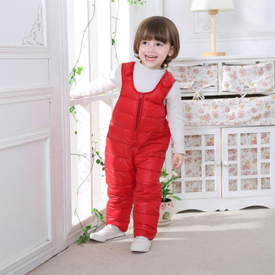 Baby Boys Girls Overalls 2017 New Autumn Winter Solid Casual High Elastic Waist Overalls Down Pants Baby Boys Girls Pants 4ov005