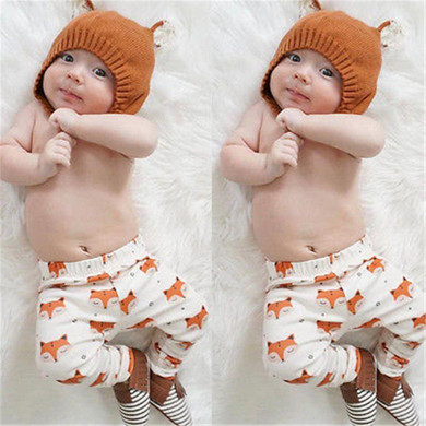 Baby Boys Girls Cotton Pants Kid Boy Girl Animal Fox Printed Trouser 2018 Newest Bebes Newborn Baby Harem Pants Leggings Bottoms