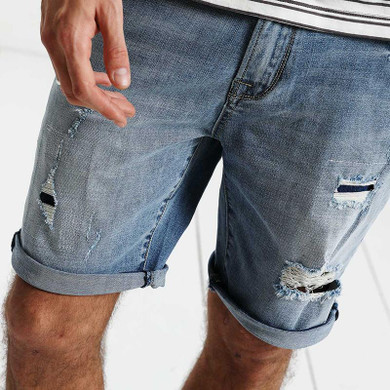 SIMWOOD 2017 Summer New  Denim Shorts Men Fashion Hole Ripped Jeans Slim Fit Brand Clothing ND017006