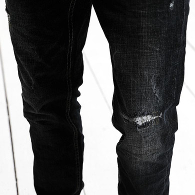 SIMWOOD 2017 New Autumn fashion Hole   Jeans Men  Slim Fit black Denim Pants  Long Trouser SJ6075