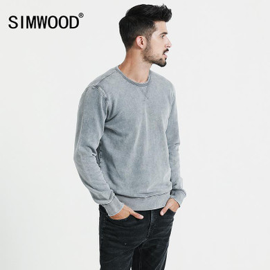 SIMWOOD 2017 Autumn New Hoodies Men Vintage Casual Sweatshirts Slim Fit Streetwear Plus Size High Quality WT017005
