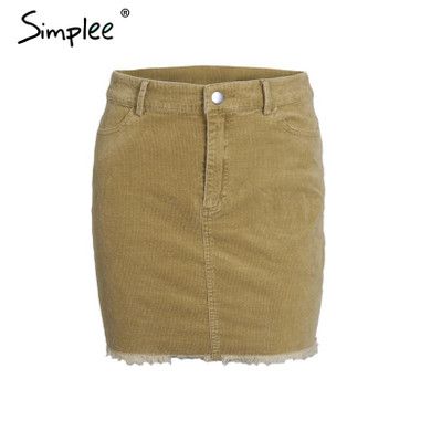 Simplee Vintage corduroy pink pencil skirt Fashion streetwear metal button zipper short skirt 2017 New autumn mini skirts womens Simplee Vintage corduroy pink pencil skirt Fashion streetwear metal button zipper short skirt 2017 New autumn mini skirts womens
