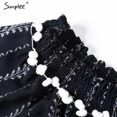 Simplee Sexy off shoulder striped jumpsuits romper Summer beach fringe chiffon overalls women Streetwear party playsuit leotard