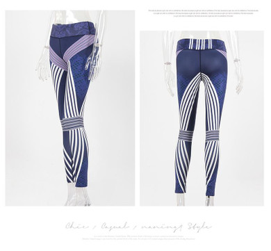KAYWIDE 2017 New Women Sporting Pants Series High Waist Fitness Striped Print Leggings For Women Fashion Elegant Trousers ZC1717