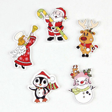 Kawaii Snowman,Santa Claus, Mixed Wooden Buttons Christmas Decor Craft DIY Scrapbooking Sewing Buttons Sewing Accessories 50pcs
