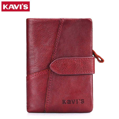 KAVIS Luxury brand Genuine Leather Women Wallet Female Lady Small Walet Portomonee For Girls Mini Pocket Perse Holder Coin Purse