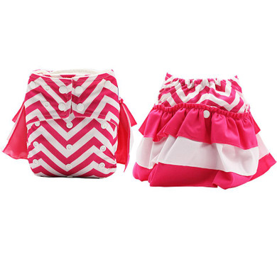 Elinfant 1 pcs reusable os girl skirt baby nappy bamboo hemp night time AIO baby washable cloth diaper for baby girls