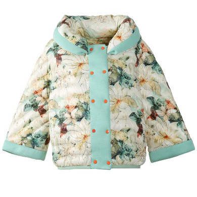 Elf SACK z sweet winter national trend vintage flower color block with a hood down coat female short design