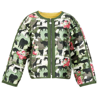 Elf SACK yp 2016 bf color block Camouflage print loose down coat female