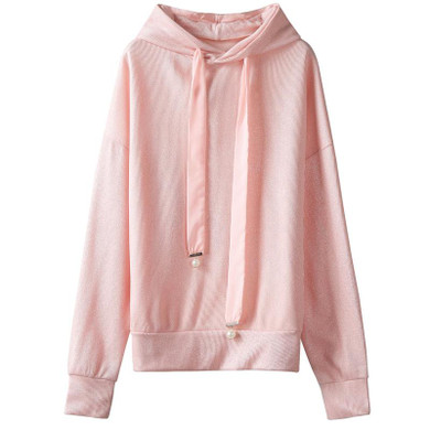 ELF SACK Womens Autumn Vintage Hooeded Sweatshirts Ladies Plus Size Collared Lace Strings Pullovers Loose Women Tops Sweatshirt