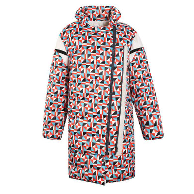Elf SACK winter p female sweet patchwork print front fly loose down coat female long design
