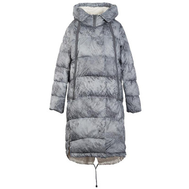 Elf SACK w winter women's loose vintage ink pattern with a hood down coat female long design