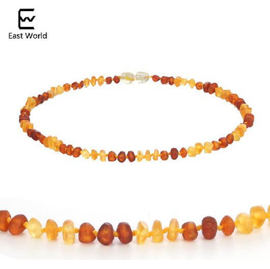 EAST WORLD Raw Amber Necklace for Adults Raw Irregular Beads Baltic Natural Amber Women Necklace Organic Jewelry Amazon Supplier