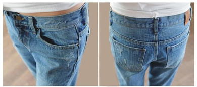 EAST KNITTING CC077 Hot 2017 NEW High Waist Women Jeans Harem Pants Loose Ladies Denim Hole Trousers Plus Size