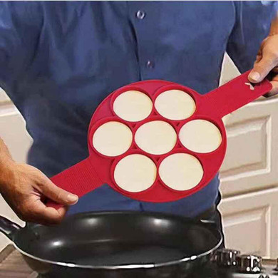 Non Stick Flippin' Fantastic Pancake Pan Flip Perfect Breakfast Maker Eggs Omelette Flipjack Tools 7 and 4 Grids Pancake Maker