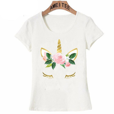 2018 New harajuku Summer Women T-Shirt I Believe unicorn t-shirt fashion casual girl Tops hipster ladies cute Tees