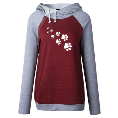 2018 New Fashion Funny Cats Footprints Patterns Kawaii Sweatshirts Tops Femmes Printing Youth Loose Harajuku Creative Buckle