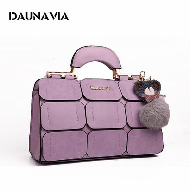 DAUNAVIASuture Boston bag inclined shoulder ladies women PU leather handbag  2017 woman bags handbags women famous brands ND008