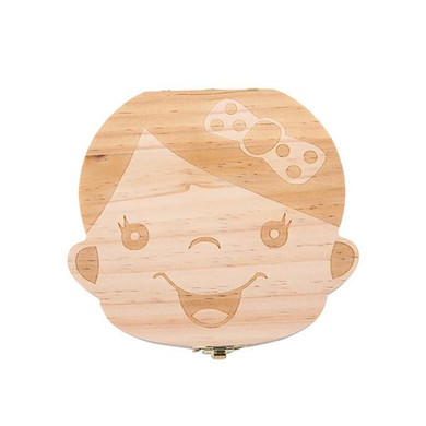 Baby Girl Boy Milk Teeth Storage Box Jars Wood Tooth organizer Saving Collecting Box Birthday Creative Gift Baby Growth Menmory