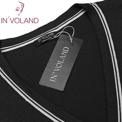 IN'VOLAND Plus Size L-4XL Women Sweater Cardigan Autumn Casual Long Sleeve Button Patchwork Knitwear Large Coat Top Big Size