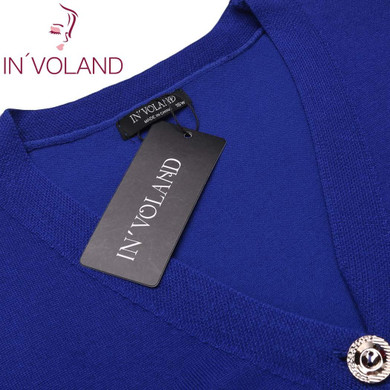 IN'VOLAND Big Size Women Sweater Coat Autumn Casual Long Sleeve Button Solid Large Jumper Basic Soft Cardigan Tops Plus Size