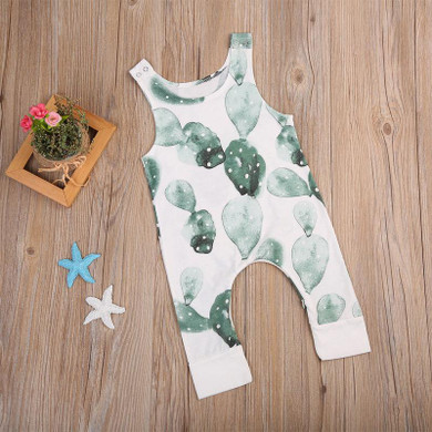 Pudcoco Newborn Infant Baby Girl Boy Cactus Romper Babygrow Sleeveless Summer Clothes Jumpsuit Playsuits