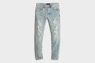 Purple Brand Dropped Fit Jeans - Light Indigo Claw