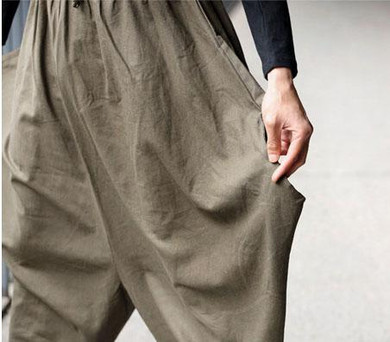 Punk Male Casual Trousers Lantern Pants Trousers Ultralarge Harem Pants Men Hiphop Rock Plus Size Autumn Pant Stage Costumes