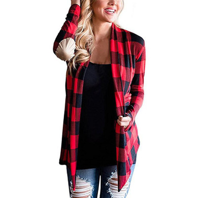Pull Femme 2018 Spring Plaid Cardigan Women Casual Long Sleeve Print Cardigans Poncho Print Knitted Jumper Women Cardigans Coat