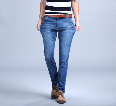 SULEE Brand 2017 New Fashion Business Men Jeans Cotton Denim Jeans Casual Straight Washed Pants Stretch  Jeans plus Size:28~40