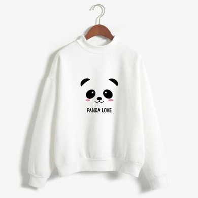 Sudaderas Mujer 2017 Cute Hoodies Women Kawaii Harajuku Shy Panda Letters Printed Sweatshirt Moletom Feminino Pullover