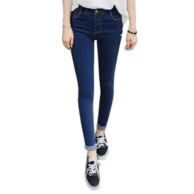 Stylish Women Stretch Trousers Denim Pencil Jeans Lady High Waist Slim Pants