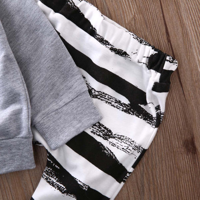 Spring Baby Clothes Set 2017 baby clothing sets Newborn Baby Girl Boy Long Sleeve T shirt+ zebra Pant Hat 3pcs Outfits Set