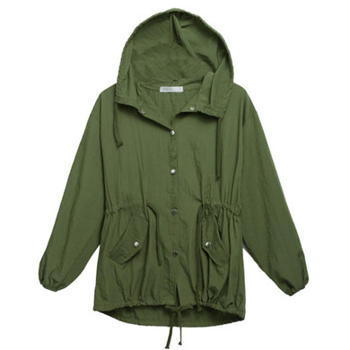 Spring Autumn Women Trench Basic Long Coat Windbreaker Female Outerwear Lady Overcoat Skull Clothing Green Manteau Femme 2016