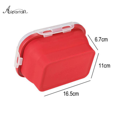 Asipartan 1pc 540ml Silicone Collapsible Portable Lunch Bento Boxes Folding Food Container Eco-Friendly Food Bowl Dinnerware