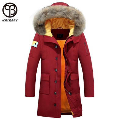 Asesmay 2016 New fashion warm coat for men winter jacket high quality parka men down jacket duck down fur hooded coat plus size