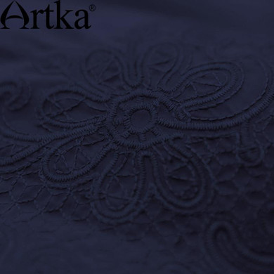 Artka Women's Winter New 2 Colors Embroidery Down Coat Vintage Hoodie Long Sleeve Casual Warm Outerwear ZK10157D