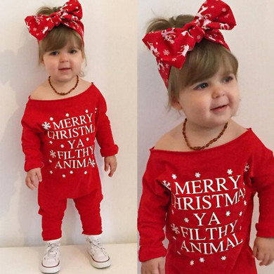 Baby Girls Christmas Rompers Newborn Infant Baby Girls Xmas Romper Jumpsuit Outfit Sunsuit Clothes Winter Romper Merry Christmas
