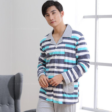 Spring Autumn Casual Stripes Men Pajamas Sets Cotton Cardigan Men's Loungewear Pyjamas Men Sleepwear Plus size 4XL Home Clothing Spring Autumn Casual Stripes Men Pajamas Sets Cotton Cardigan Men's Loungewear Pyjamas Men Sleepwear Plus size 4XL Home Clothing
