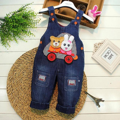 Spring Autumn 2016 kids overall jeans clothes newborn baby denim overalls jumpsuits for toddler/infant boys girls bib pants B036