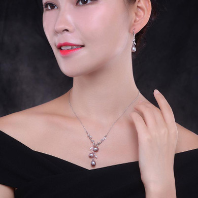 Sinya Natural freshwater Pearls Necklace 925 sterling silver choker fine jewelry via 3pcs AAAAA Freshwater pearls gift for women