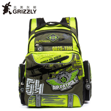 GRIZZLY NEW Russia Kids Boys Backpack Cartoon Car for Children School Bags Orthopedic&amp;Waterproof Primary School Grade 1-4