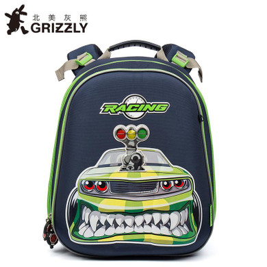 GRIZZLY Kids Bags Children Schoolbags for Boys Orthopedic&amp;Waterproof Zipper Backpacks Primary School Bags for Grade 1-4