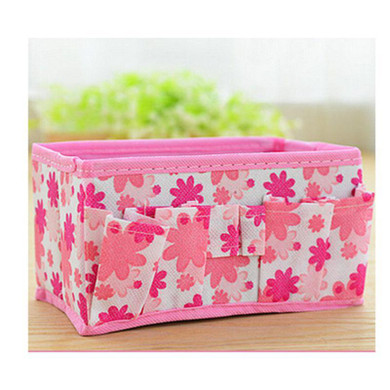 7*3*7*4 inch Cheapest Foldable Multifunction Makeup Cosmetic Storage Box Container Case Organizer Fabric Folding Bra Organizado