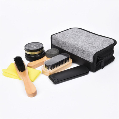 7 Pcs / Set Shoe Brush Professional Shoe Care Tool Kit High Grade Neutral Shoes Shine Polish Cleaning Smooth Wooden Brushes Set