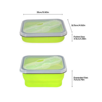 600ml New Silicone Collapsible Portable Lunch Boxs Bowl Bento Boxes Folding Food Storage Container Bento box Eco-Friendly