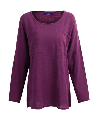 5XL Plus Size Women Blouses Tops 2017 Autumn Casual Oversized Long Blouse O Neck Long Sleeve Pockets Cotton Shirt Elegant Blusas