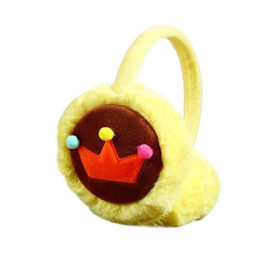 Boys and Girls Winter Ear Warmer Cute Faux Rabbit Fur Cartoon Crown Plush Children Earmuffs Thicken Kids Ear Muffs